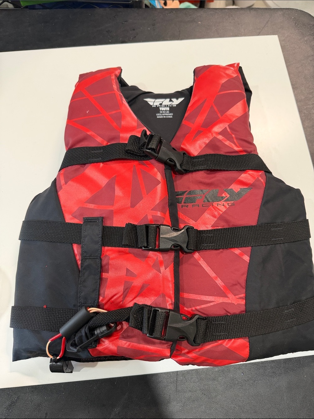 FLY racing youth Kids Red Life Jacket - Youth 50-90lbs